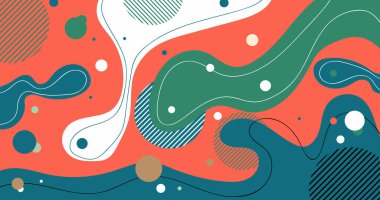 Dalga ve çizgilerle soyut renkli arkaplan. vektör illüstrasyonu