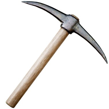 Kazma mahsulü beyaz arka planda izole edilmiş. 3d illüstrasyon.