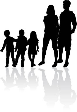 vector silhouet van familie.