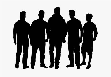 siyah bir adam silüeti.