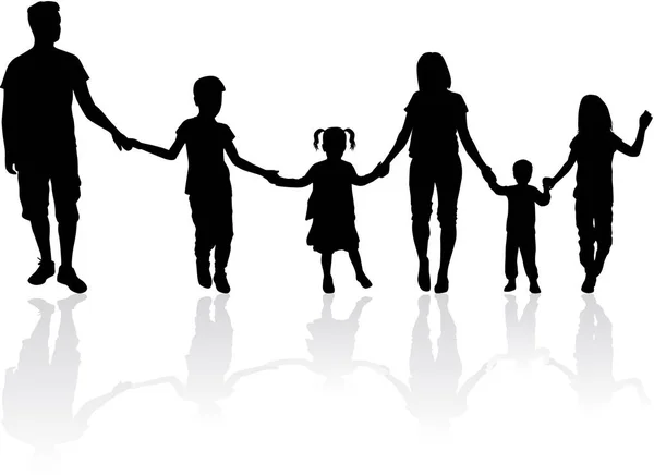 Vector Silhouette Family — Stock Vector