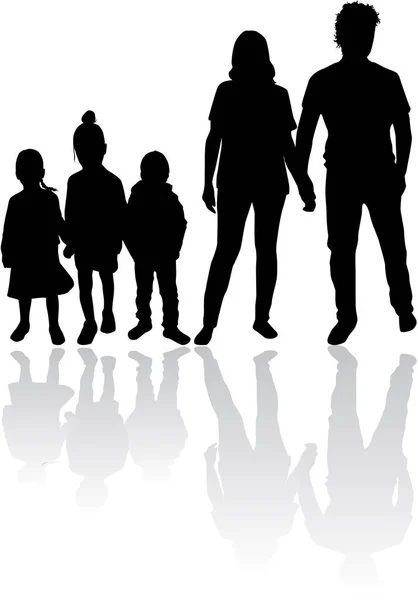 Vector Silhouette Family — Stock Vector