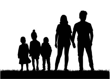 vector silhouet van familie.