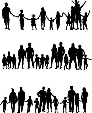 vector silhouet van familie.