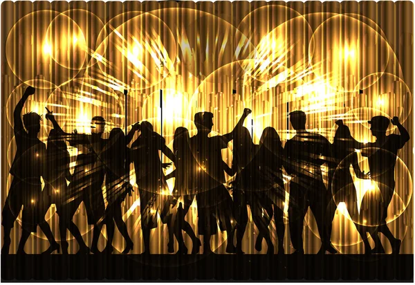 Dancing People Silhouettes Abstract Background — Stock Vector