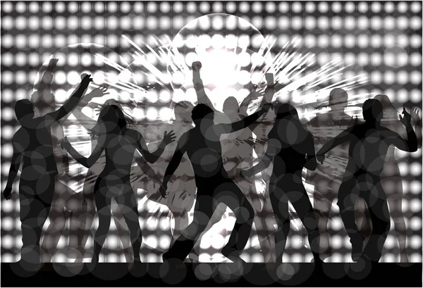 Dansende Mensen Silhouetten Abstracte Achtergrond — Stockvector