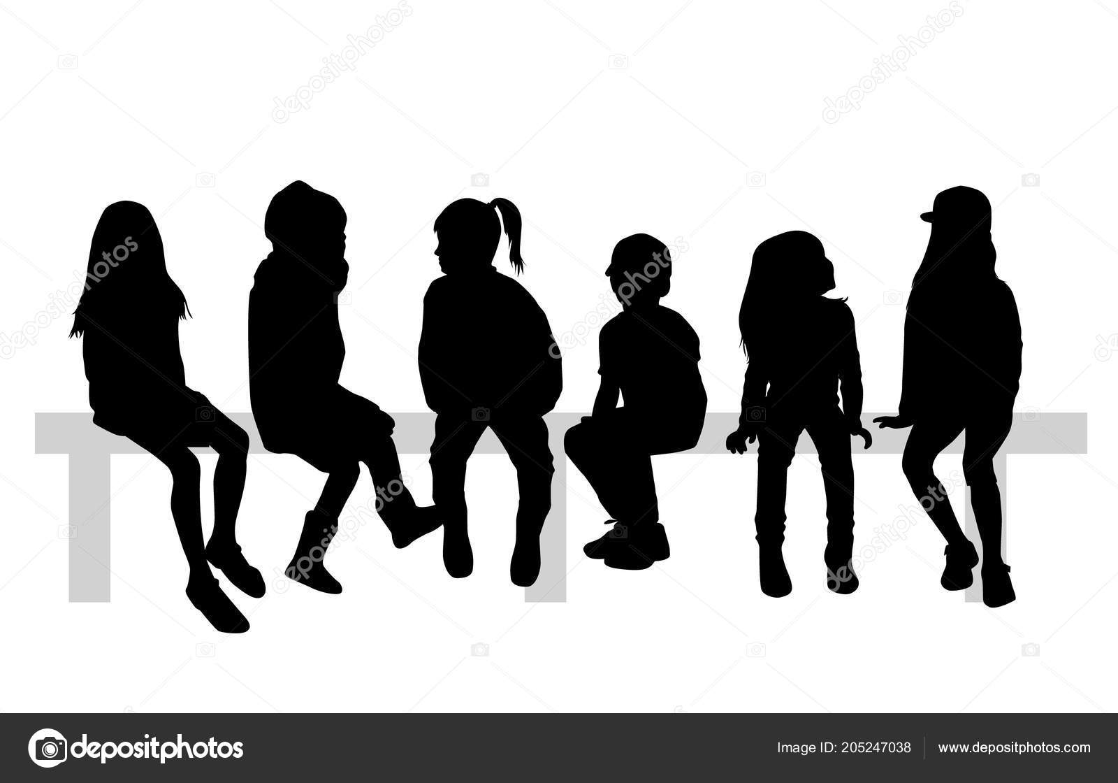 앉아있는 어린이 스톡 벡터 - ©pablonis 205247038, image size:1600x1120