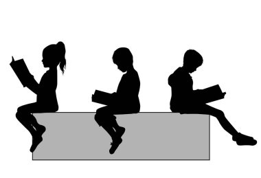 Çocuk bir kitap okuyor..