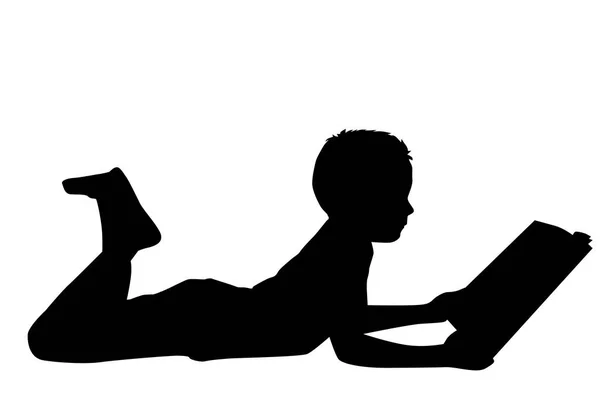 Çocuk Bir Kitap Okuyor — Stok Vektör