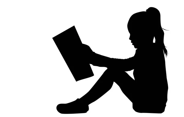 Çocuk Bir Kitap Okuyor — Stok Vektör