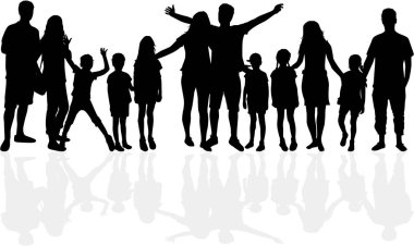 Siluetleri atletik çocuklar. vektör