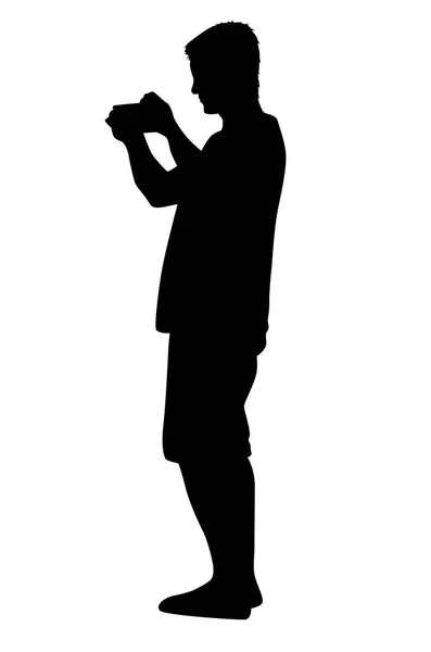 Silhouette Photographing Man Vector Work — Stock Vector