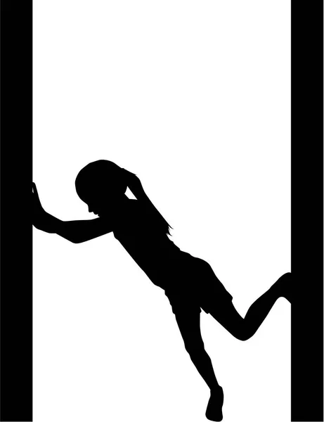 Silhouettes Enfants Sportifs Travail Vectoriel — Image vectorielle