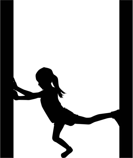 Silhouettes enfants athlétiques.Travail vectoriel . — Image vectorielle