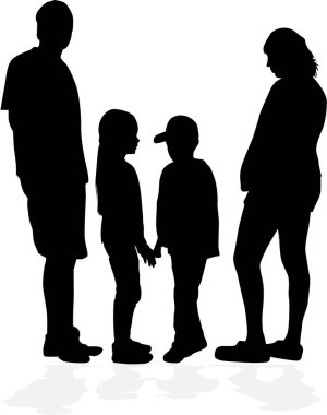 vector silhouet van familie.