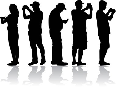 Fotoğrafları yapma insan siluetleri.