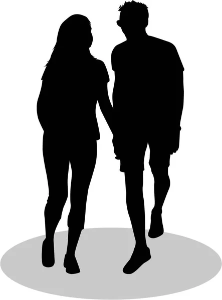 Couple Young People — Stock Vector