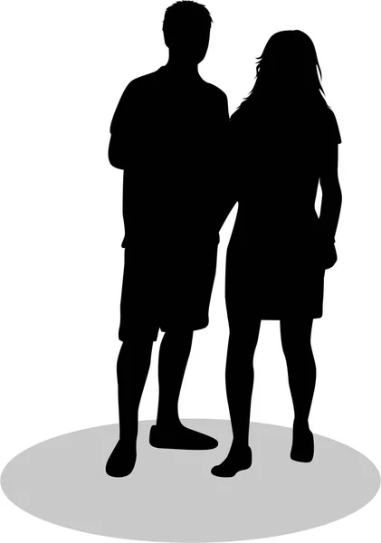 Couple Young People — Stock Vector