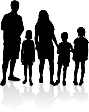 vector silhouet van familie.