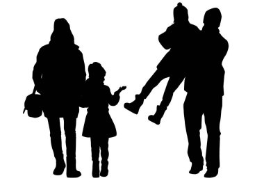vector silhouet van familie.