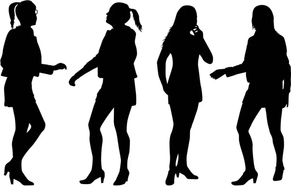 Silhouette di una donna. — Vettoriale Stock