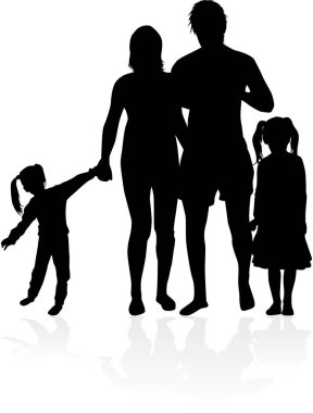 vector silhouet van familie.