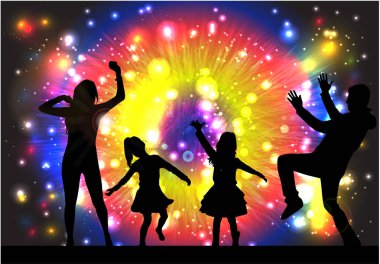 Aile siluetleri. Arka plan.