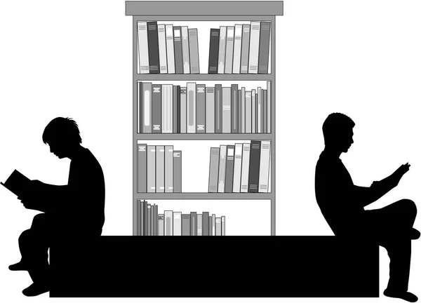 Silhouette d'un homme avec un livre . — Image vectorielle