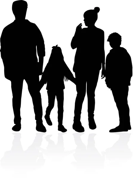 Vector silhouette of family. Vector work.