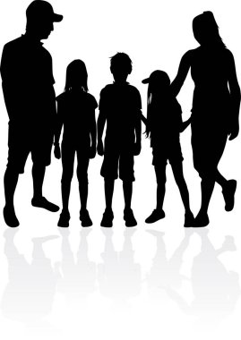 Siluetleri ailesi. Vektör.