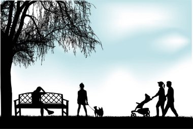 Açık recreation.vector illüstrasyon