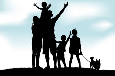 vector silhouet van familie.