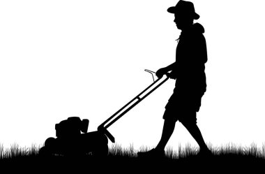 Man Biçme Çim . Vektör çalışması.