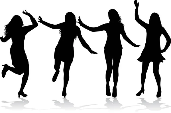 Des silhouettes de danseurs. travail vectoriel . — Image vectorielle