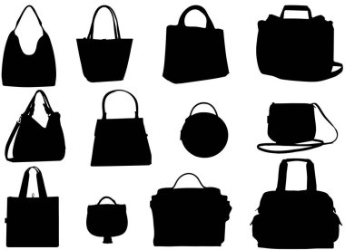 Kadınlar siyah siluet çanta .