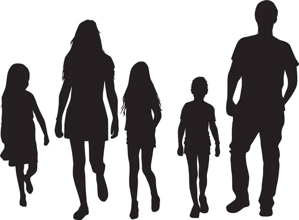 Familie Der Silhouetten Konzeptionelle Illustration — Stockvektor