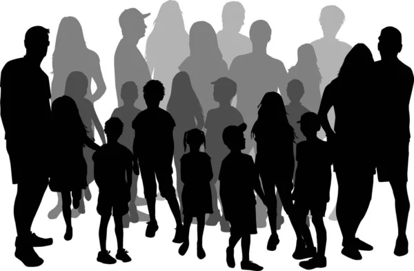 Familie Der Silhouetten Konzeptionelle Illustration — Stockvektor