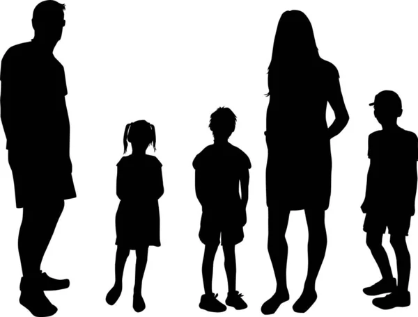 Familie Van Silhouetten Conceptuele Illustratie Rechtenvrije Stockvectors