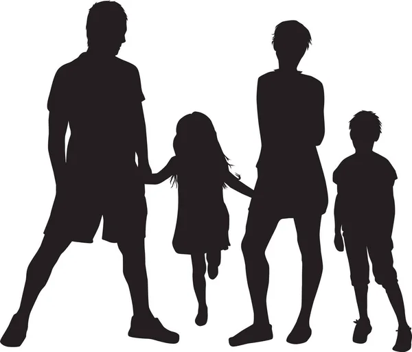 Familie Van Silhouetten Conceptuele Illustratie Vectorbeelden