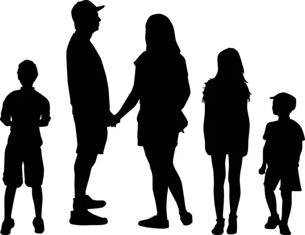 Familie Van Silhouetten Conceptuele Illustratie Rechtenvrije Stockillustraties