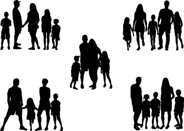 轮廓的家族 概念说明 图库插图