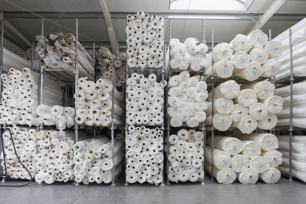 Fábrica Têxteis Materiais — Fotografia de Stock