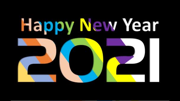 Animace Vícebarevné Záběry Novoroční Koncepce Roku 2021 — Stock video