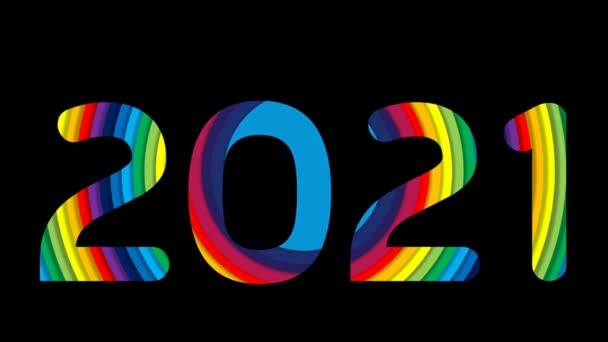 2021 Concetto Animazione Con Effetti Colorati Video Stock