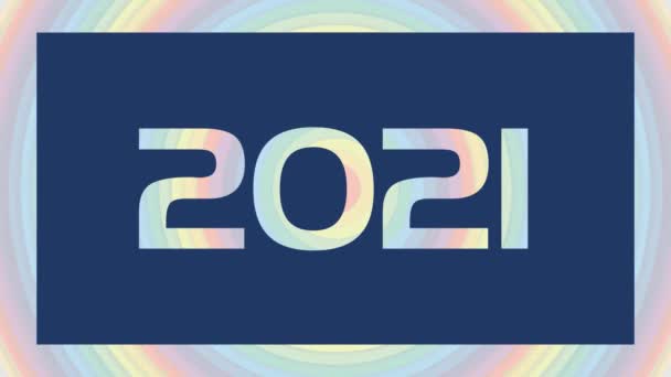 Footage Animation Concept Turn Year 2021 Colorful Circles — Stock Video