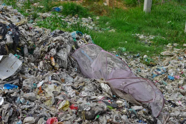 Mountain Garbage Degraded Waste Waste Urban Industrial Areas Cause Pollution — Stock Photo, Image