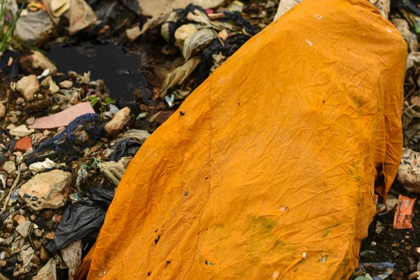Basura Trapos Viejos Plástico Poliéster Difícil Descomponer Alto Costo Eliminación — Foto de Stock