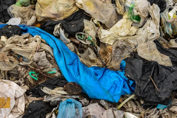 Müll Alte Lumpen Plastik Polyester Schwer Zersetzbar Und Hohe Entsorgungskosten — Stockfoto