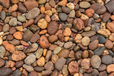 Yağmur mevsiminde toprak yolda renkli çakıl