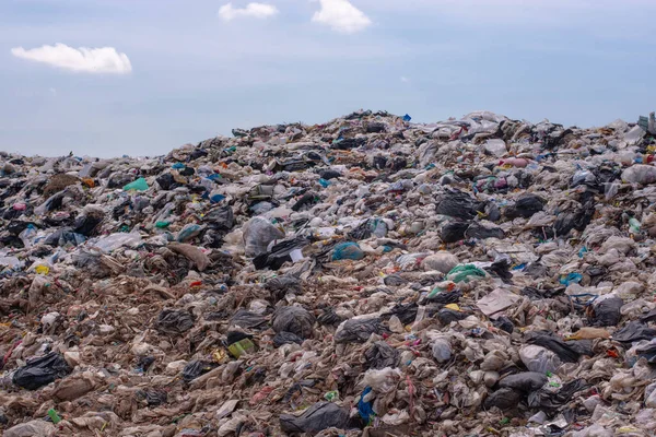 Des Montagnes Déchets Des Résidus Difficiles Dégrader Provenant Des Zones — Photo